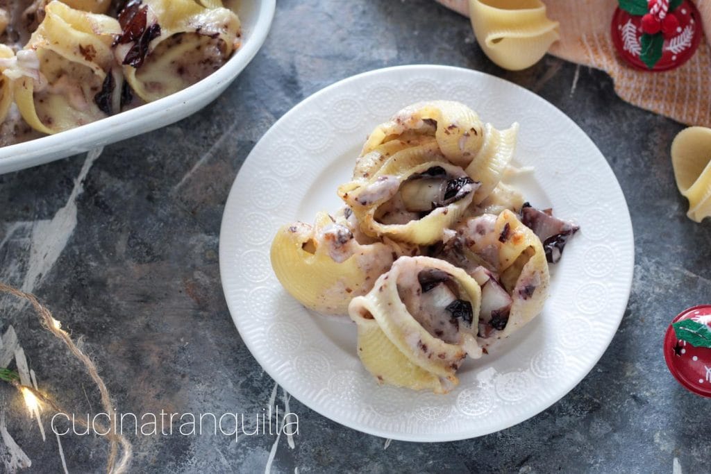 Stuffed Lumaconi with Radicchio and Gorgonzola