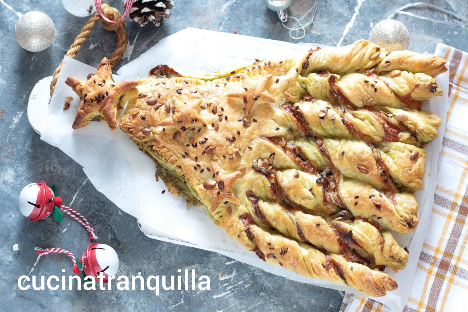 Savory Tree with Pesto and Cooked Ham