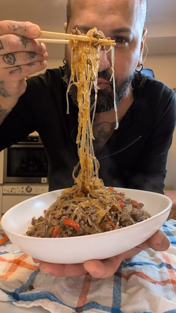 Quick Recipe: Soy Noodles and Ground Meat in Sweet and Sour Sauce