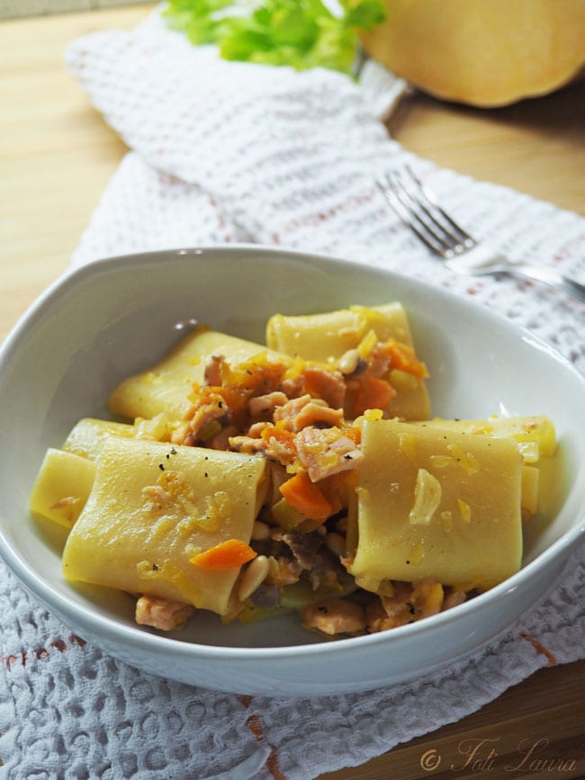 Paccheri with Pumpkin and Smoked Salmon