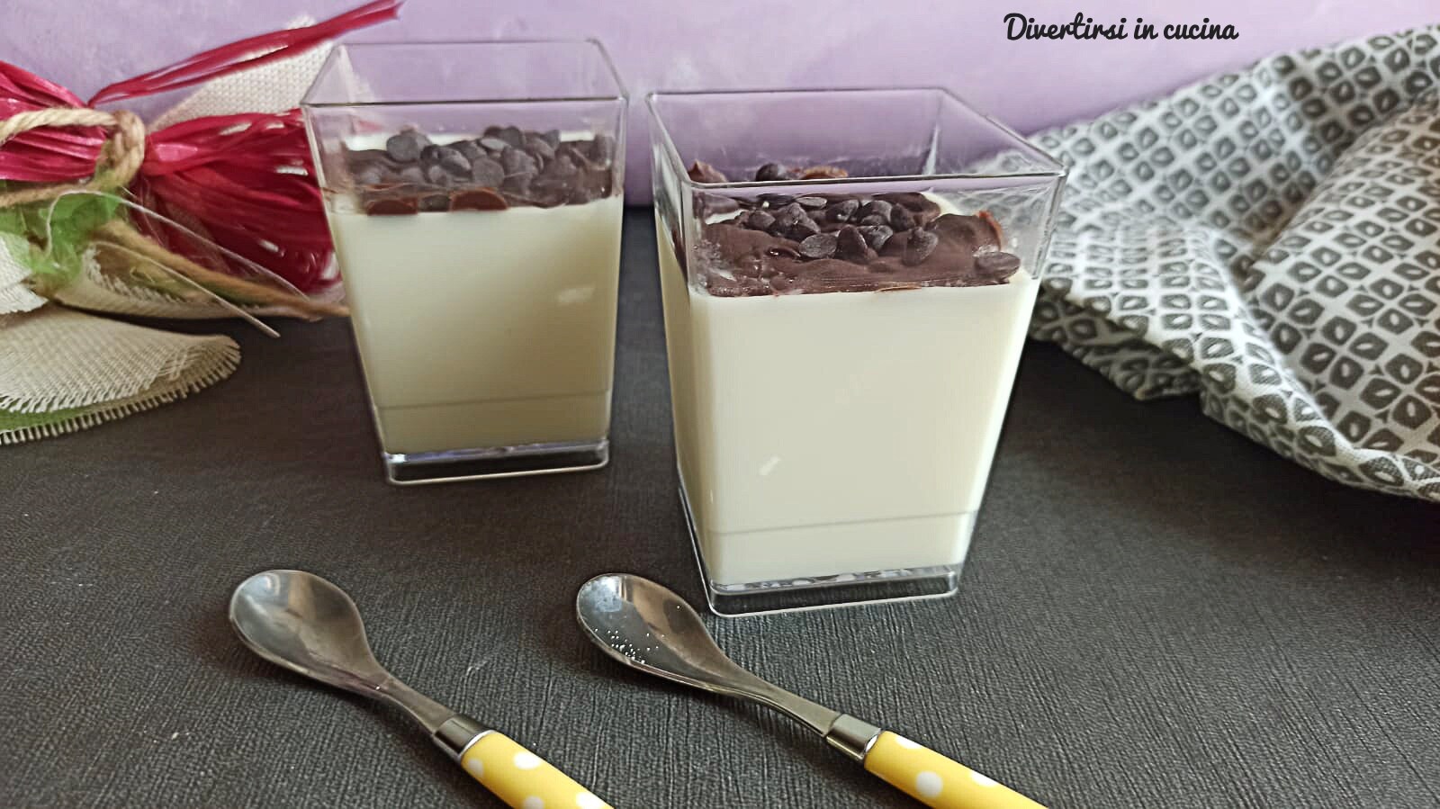 Panna cotta with dark chocolate