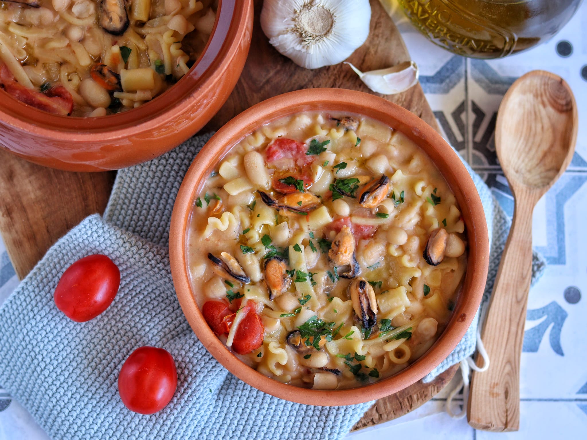 Pasta and Beans with Mussels