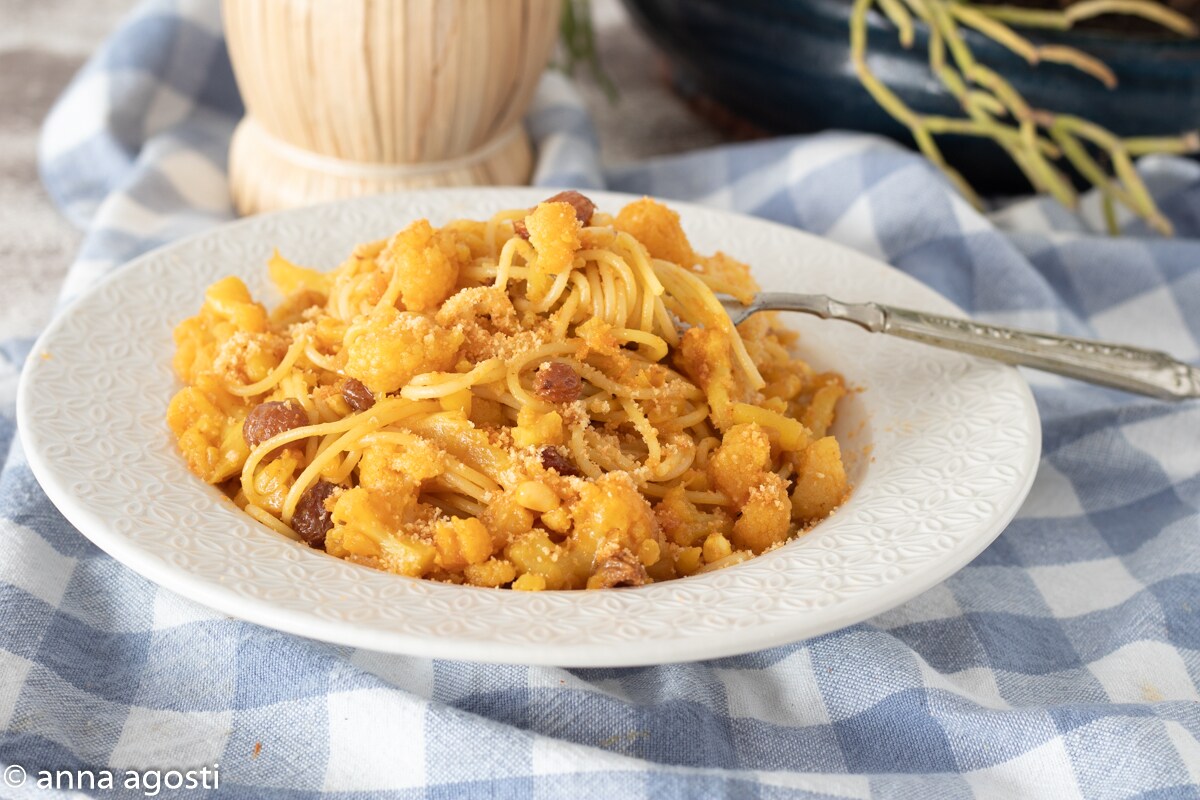 Pasta with Stirred Cauliflower Sicilian Cuisine