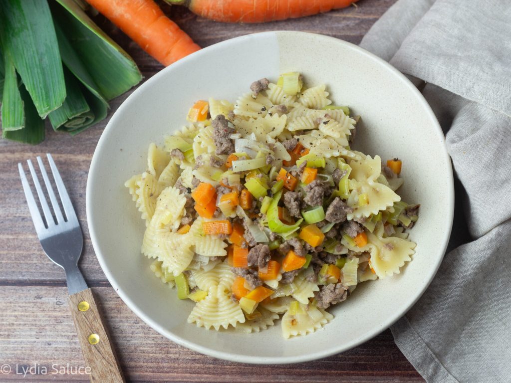 Pasta with White Ragu and Leeks