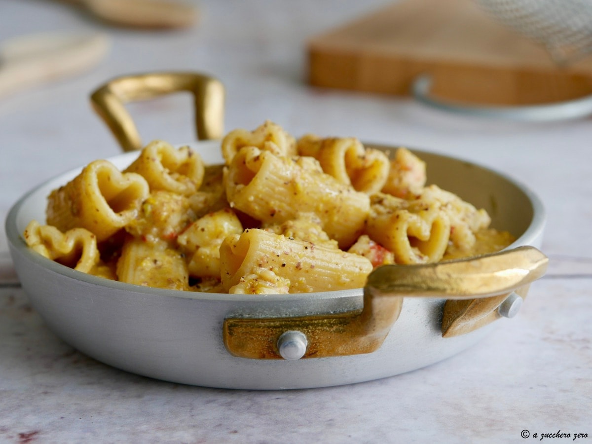 Pasta with Creamy Pistachio Pesto and Shrimp, Lactose-Free