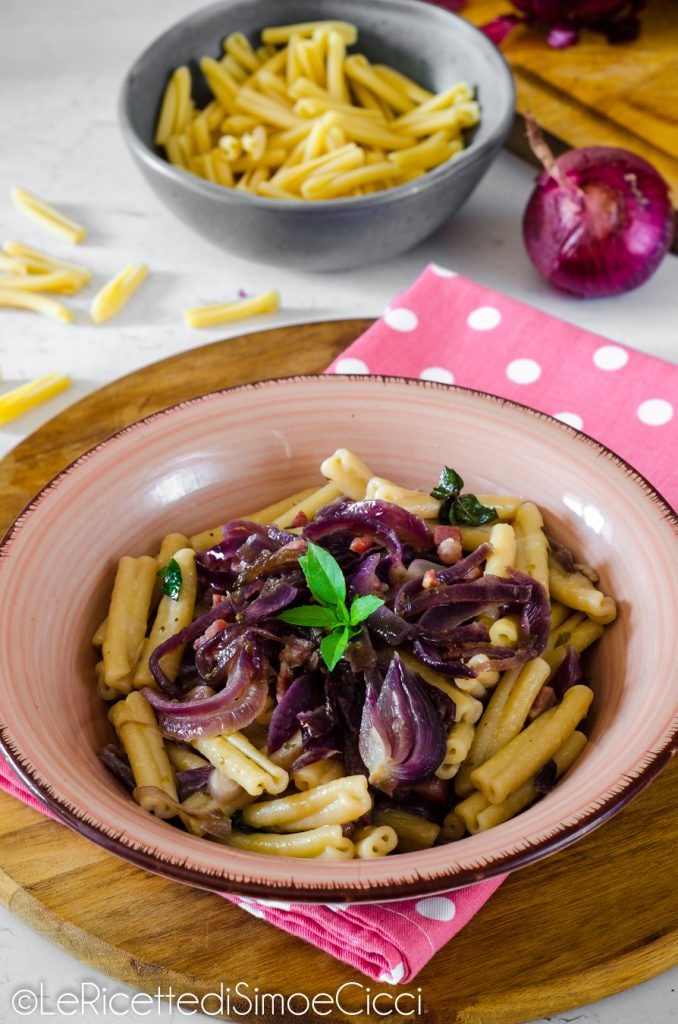 Pasta with Red Onions and Bacon