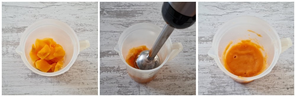 blending peaches