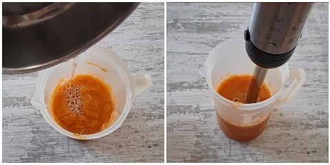 mix the sugar syrup with peaches
