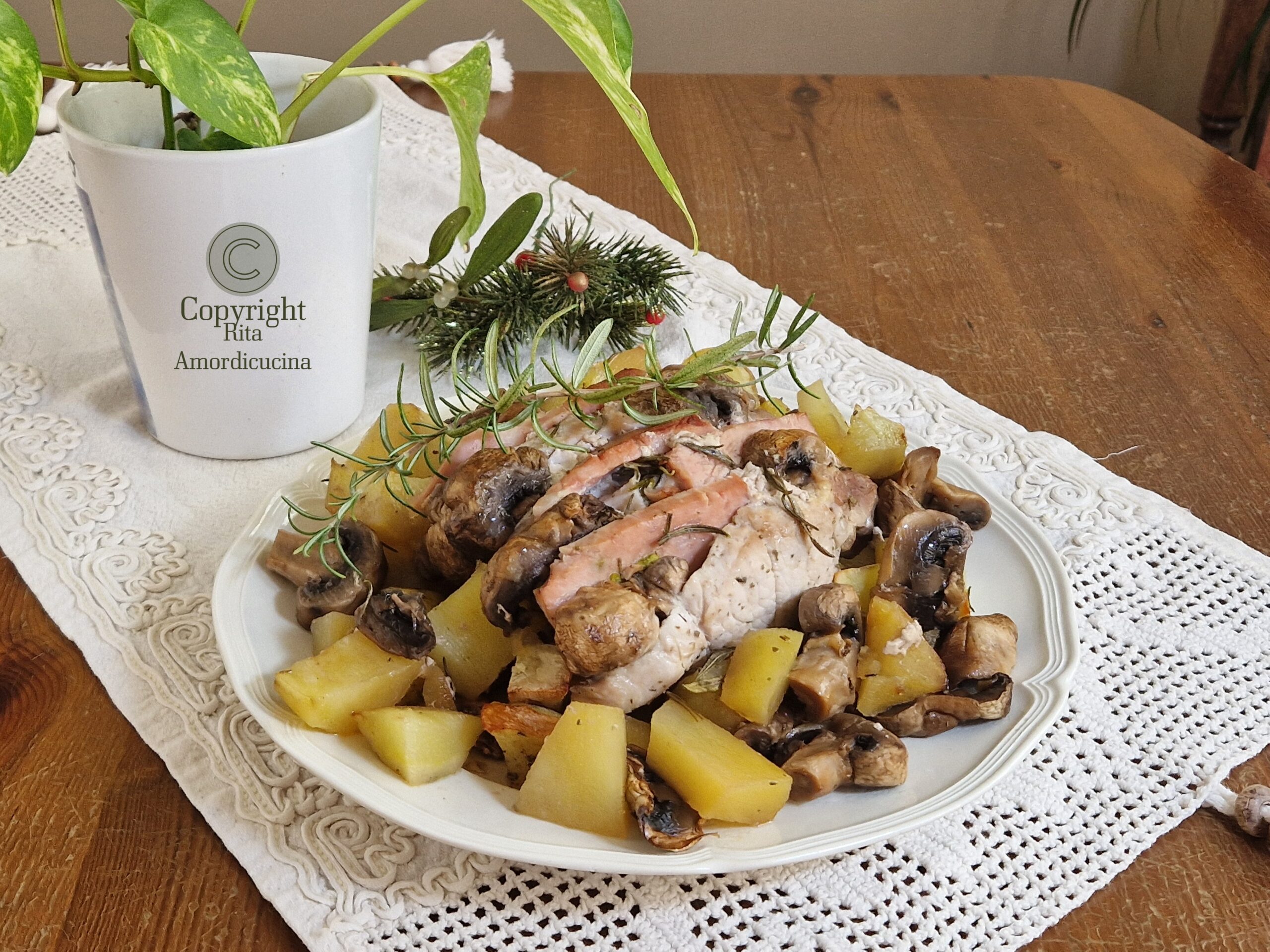 Roast Pork Loin Stuffed with Mushrooms