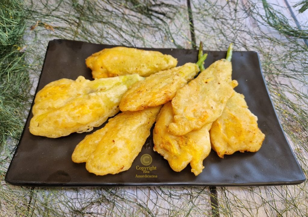 Stuffed Zucchini Flowers in Batter
