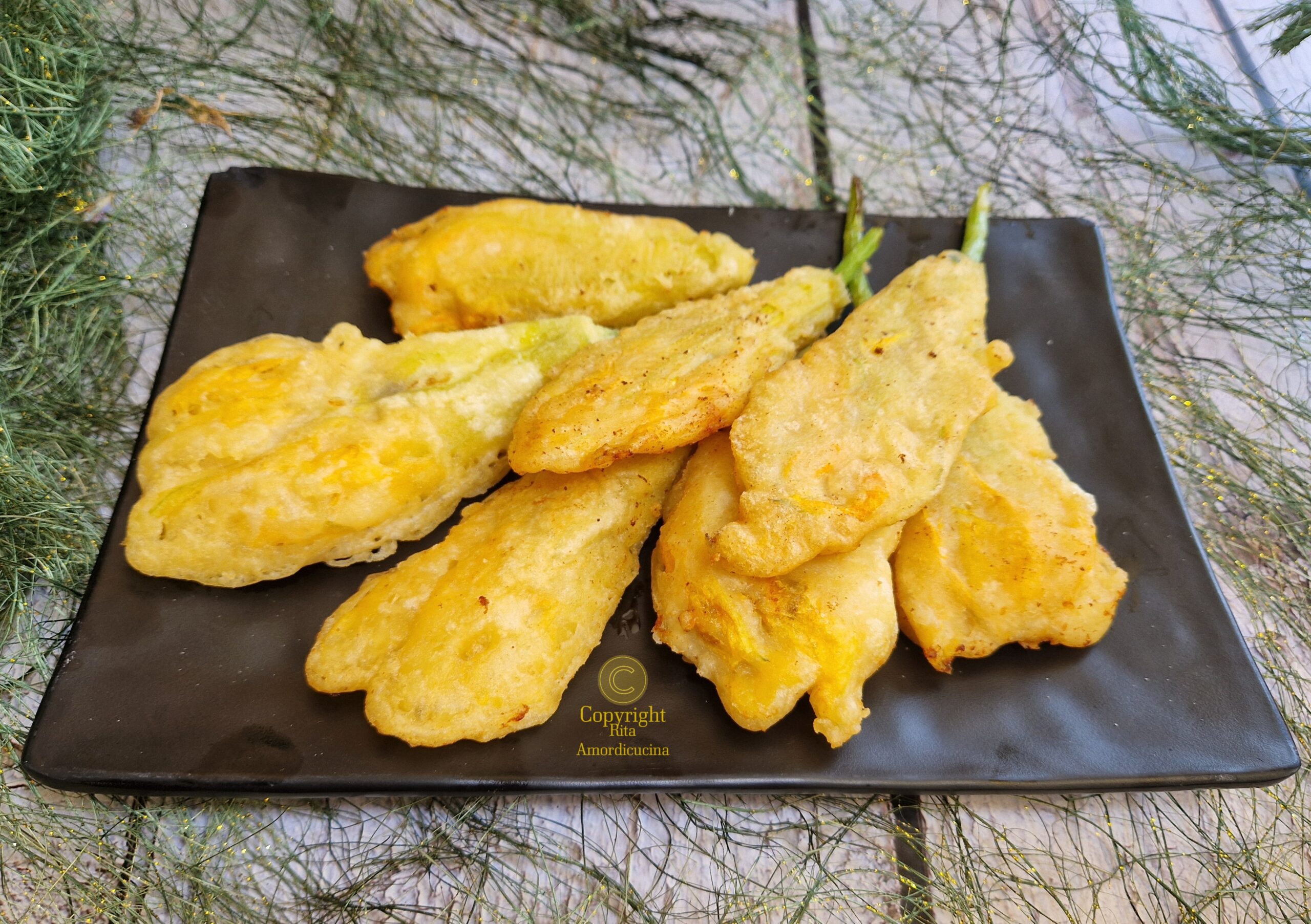 Stuffed Zucchini Flowers in Batter
