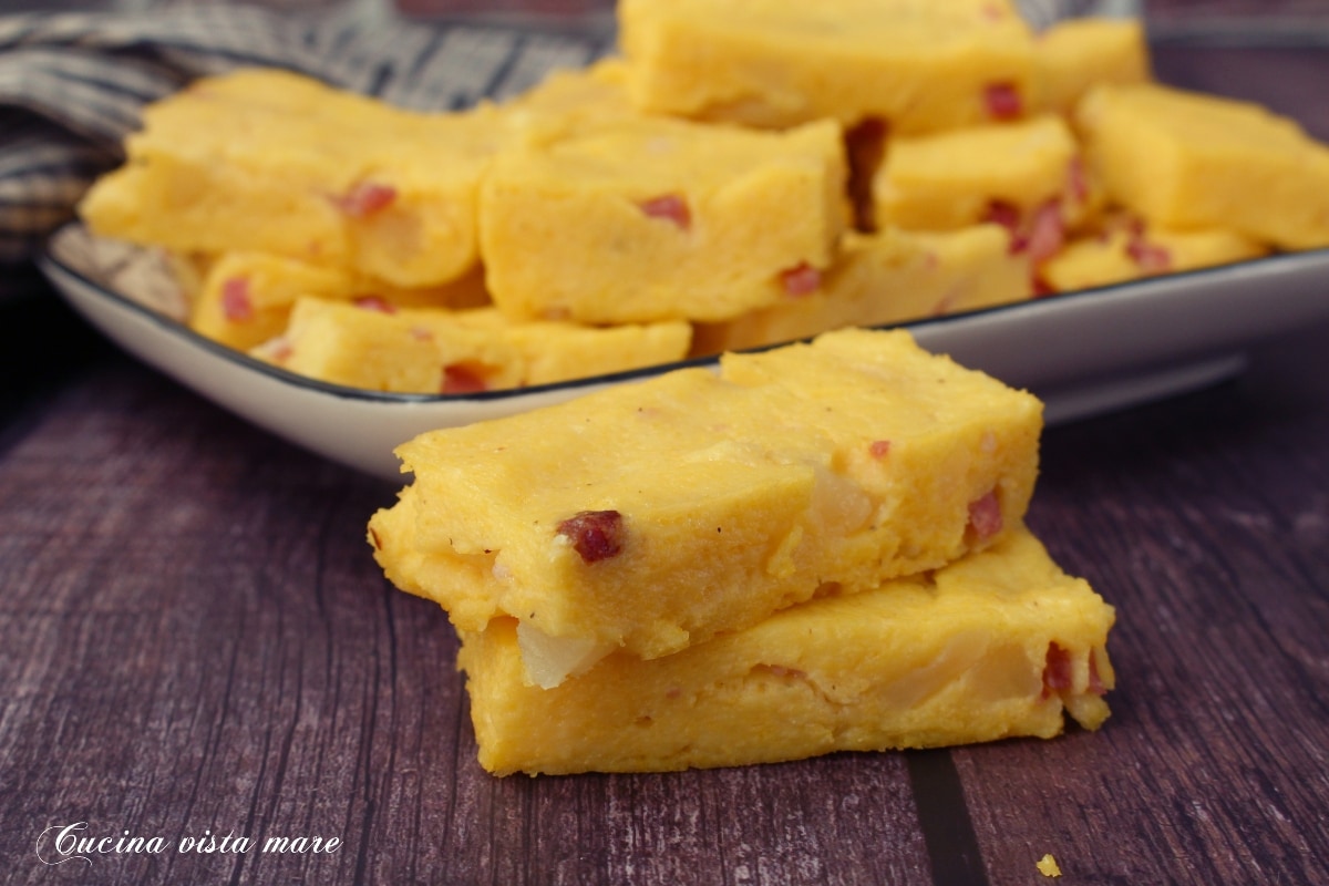 Polenta Bites with Speck and Potatoes