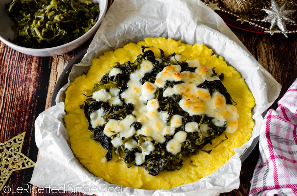 Polenta Pizza with Rapini and Smoked Provolone