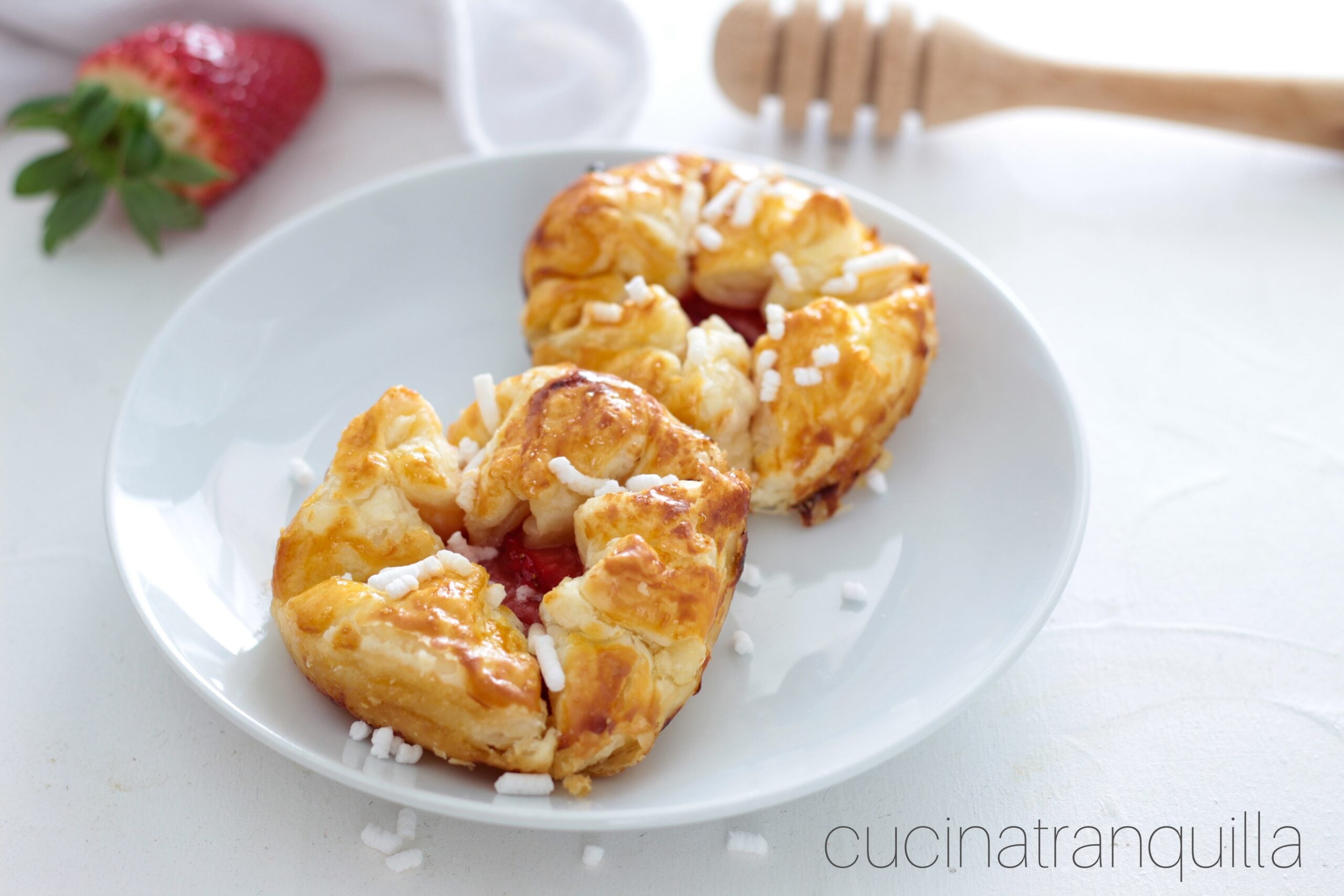 Honey and Strawberry Puff Pastries