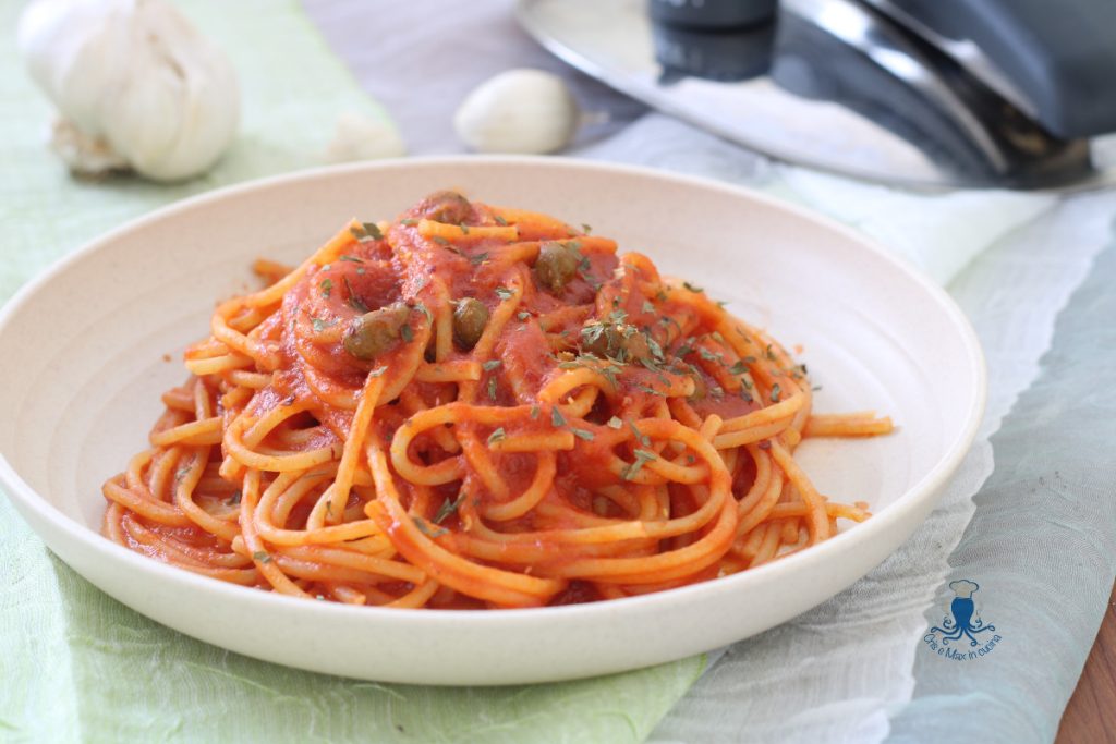 Pressure Cooker Spaghetti with Capers and Anchovies