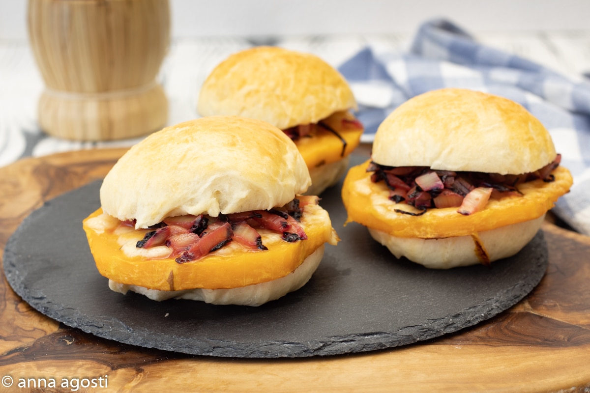 Pumpkin and Caramelized Radicchio Burger