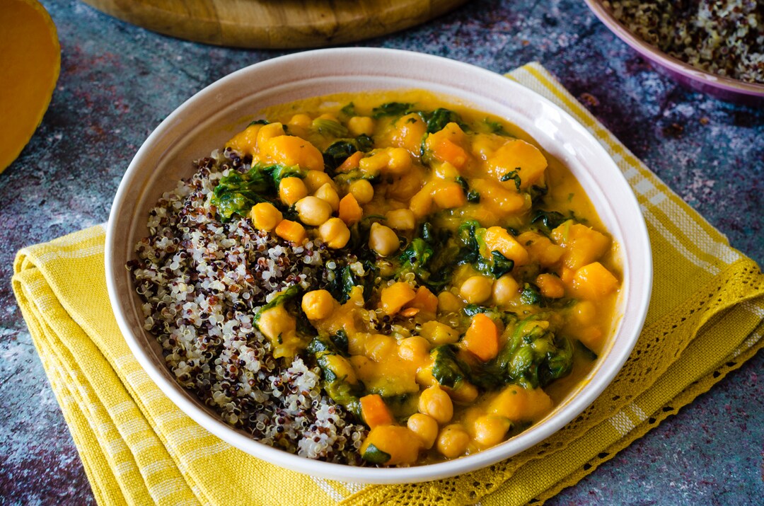 Vegetarian Gluten-Free Pumpkin and Chickpea Curry, Creamy and Flavorful!