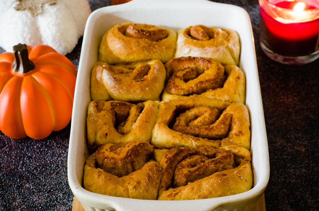 Pumpkin cinnamon rolls, recipe for soft and delicious pumpkin and cinnamon rolls!