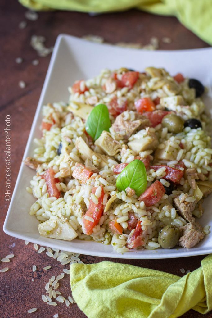 Rich Rice Salad with Basil Pesto