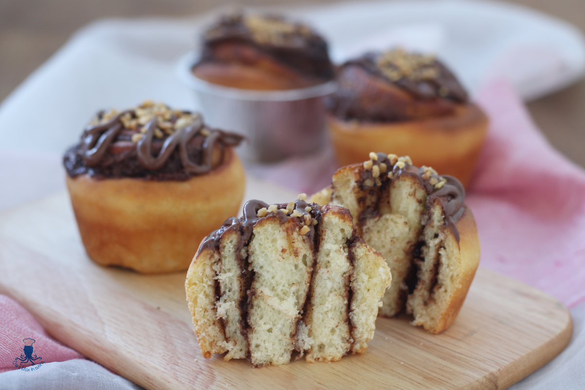 Risen Nutella and Hazelnut Muffins, a Tasty Recipe