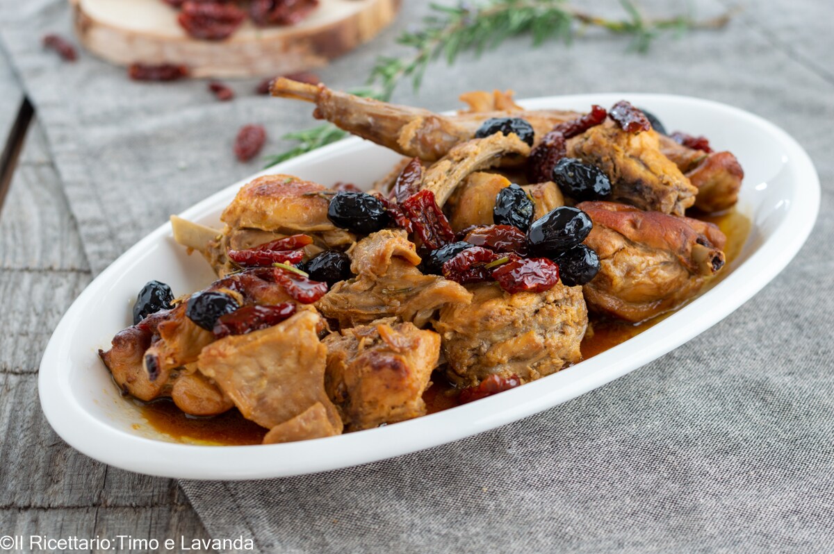 Rabbit with Sun-Dried Tomatoes and Olives
