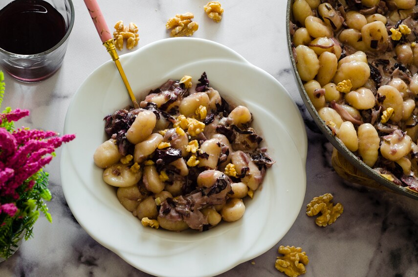 Radicchio and Gorgonzola Gnocchi, creamy and very flavorful!