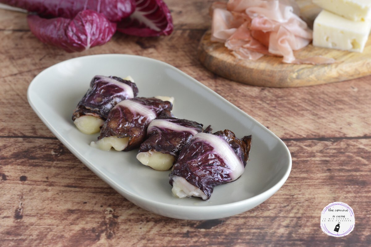 Radicchio Rolls with Asiago and Speck