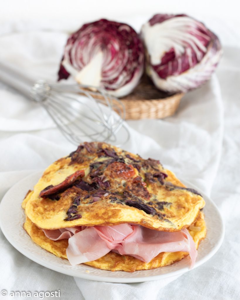 Radicchio and Mushroom Omelet