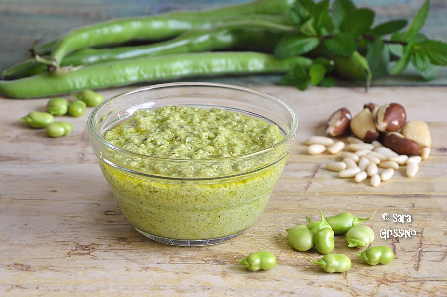 Raw broad bean pesto ORTAGGI passion by Sara Grissino