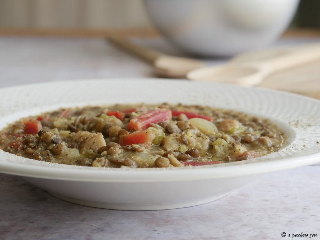 Red Soup with Chard, Onion, and Lentils