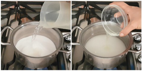 syrup of water, sugar, and lemon