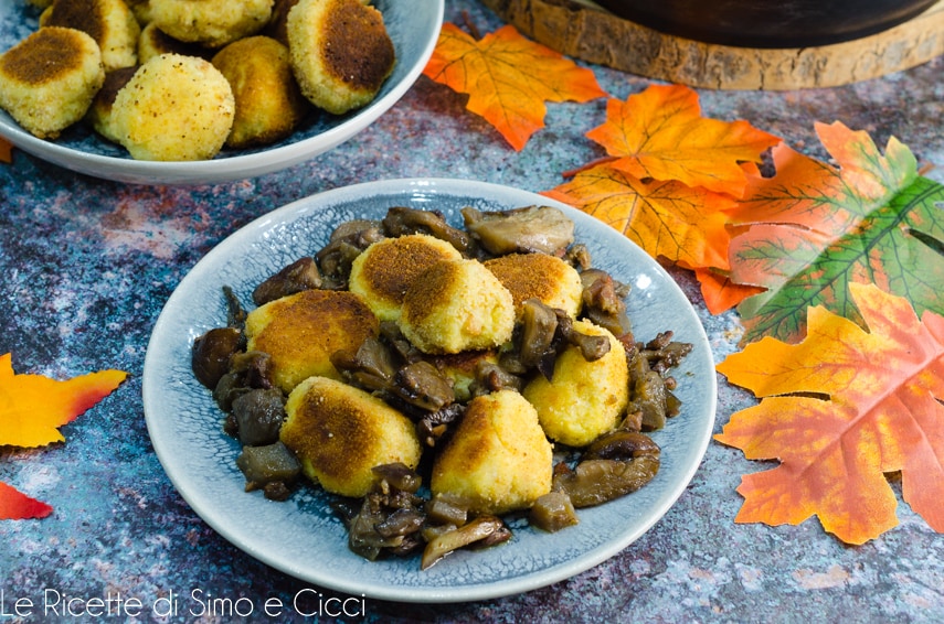 Ricotta Meatballs with Mushrooms and Speck