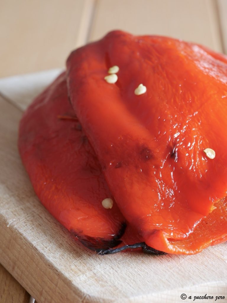 Roasted peppers in air fryer cooked peeled