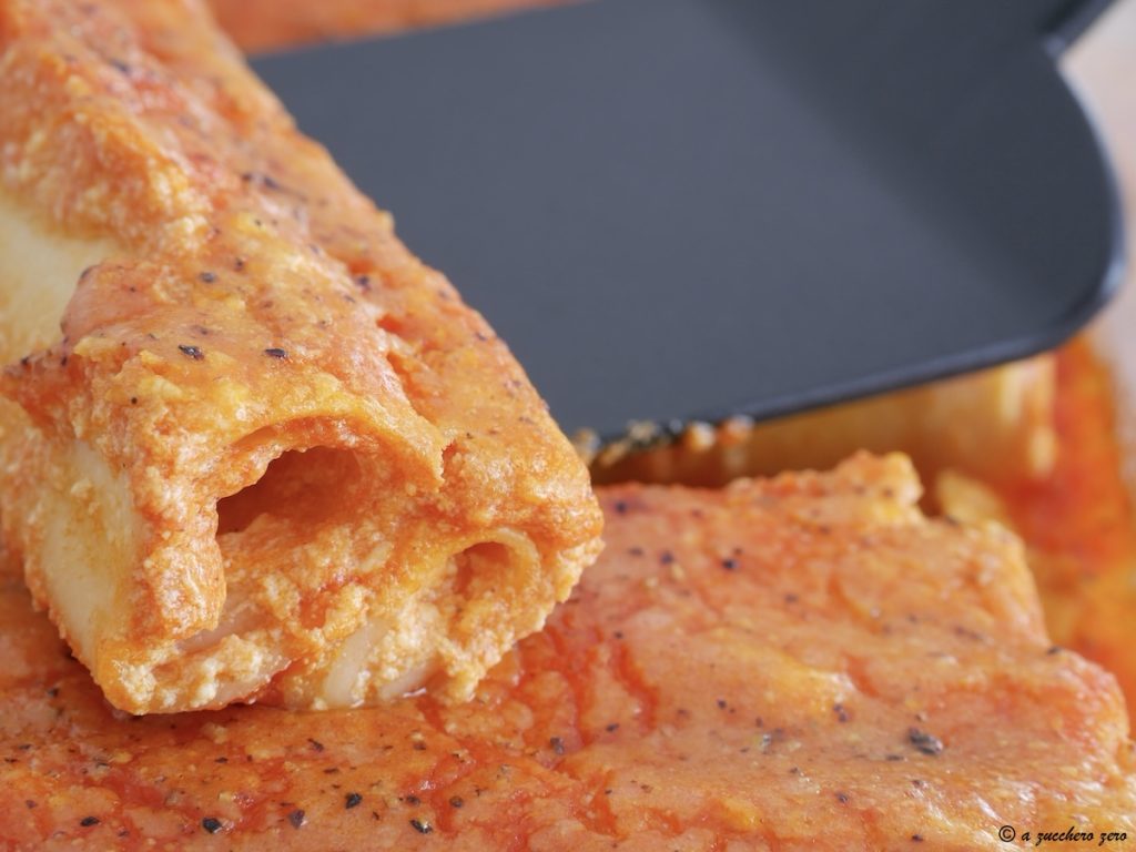 Rolled Lasagna with Ricotta and Tomato slice
