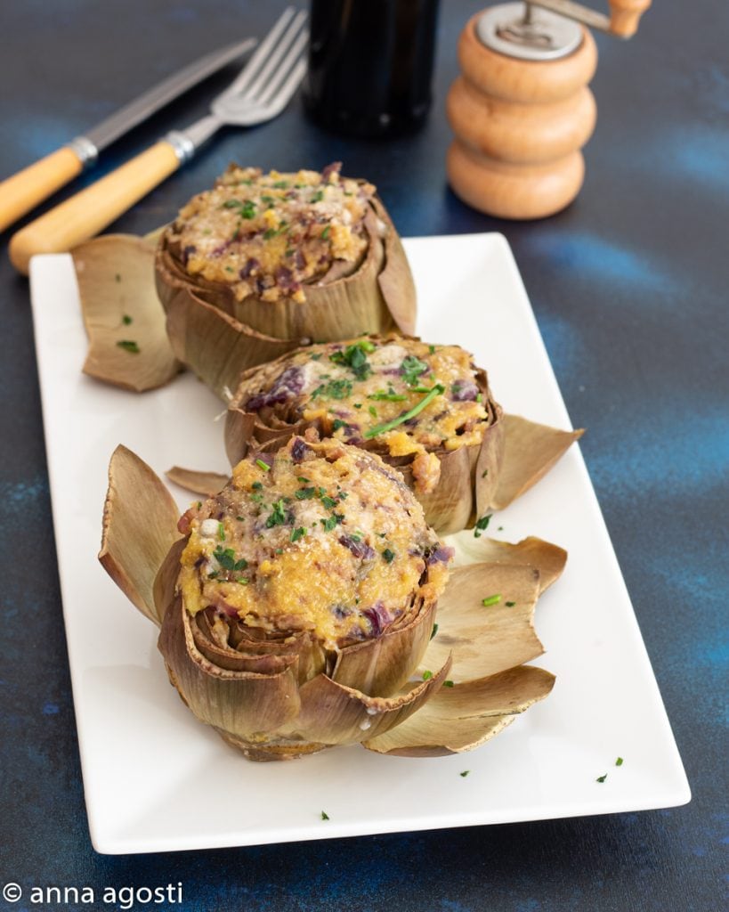 Roman Artichokes Stuffed with Sausage