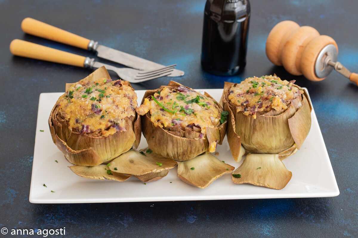 Roman Artichokes Stuffed with Sausage
