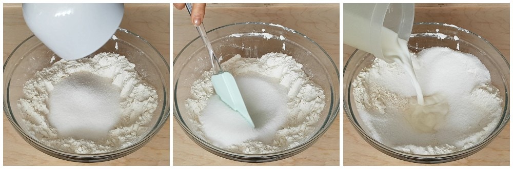 add sugar and milk