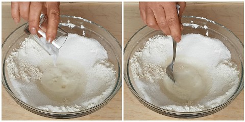 dissolve baking ammonia in milk