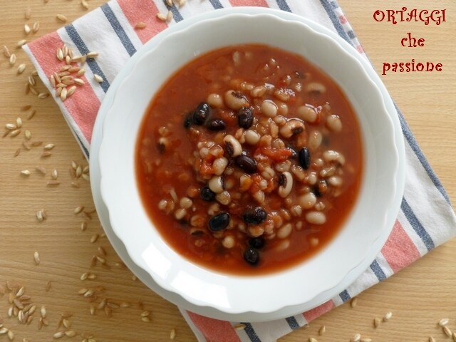 Rustic red bean and farro soup - Ortaggi passion by Sara