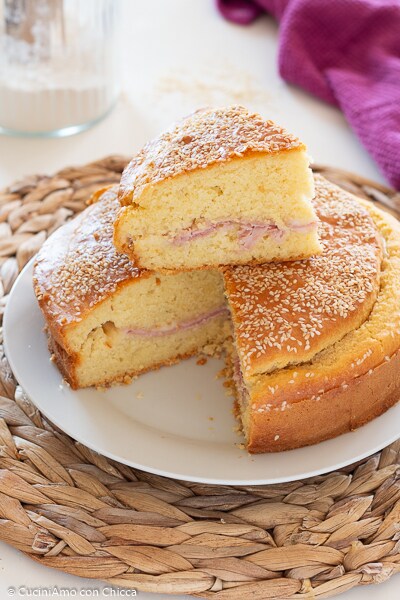 SAVORY PIE WITH SOFT DOUGH ham and cheese
