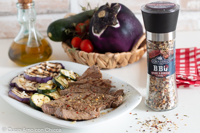 Sliced Beef with Grilled Vegetables