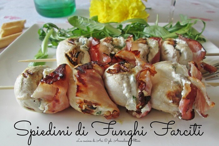 STUFFED CHAMPIGNON MUSHROOM SKEWERS