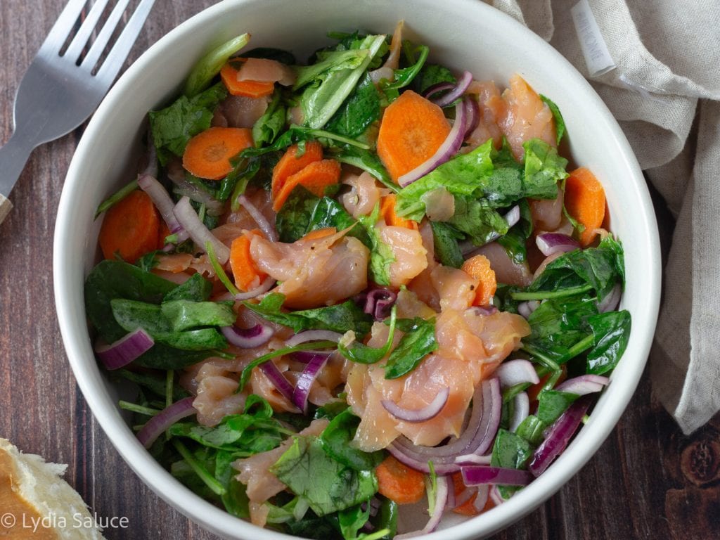 Salad with Smoked Salmon and Tropea Onion