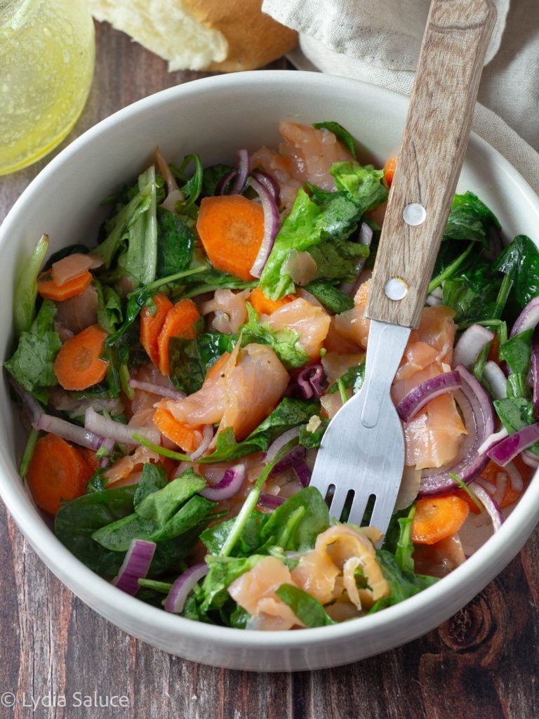 Salad with Smoked Salmon and Tropea Onion
