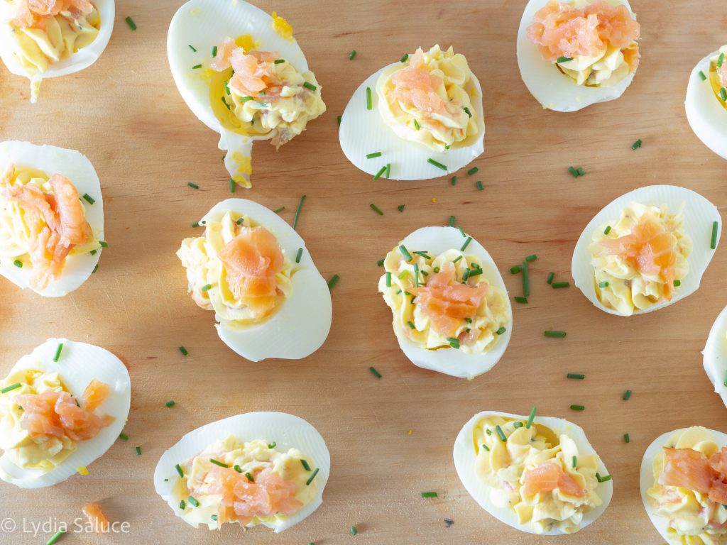 salmon stuffed eggs