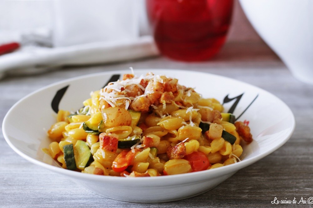 Sardinian Gnocchetti with Zucchini, Cherry Tomatoes, and Turmeric: Flavorful and Quick Main Dish
