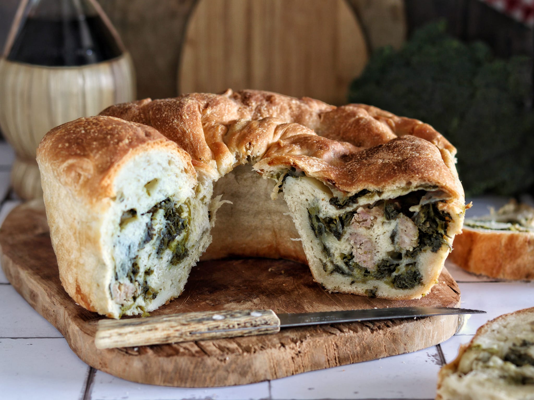 Tortano with Sausage and Friarielli