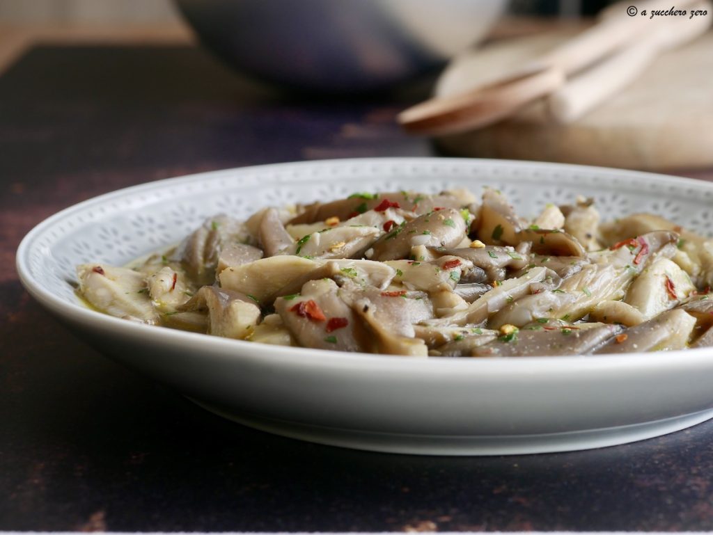Sauteed Pleurotus mushrooms