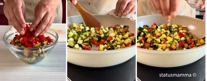 cook the vegetables in the pan