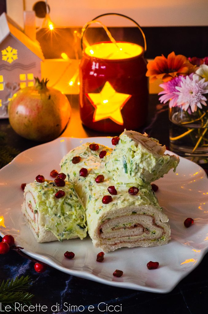 Savory Yule Log with Salami and Zucchini